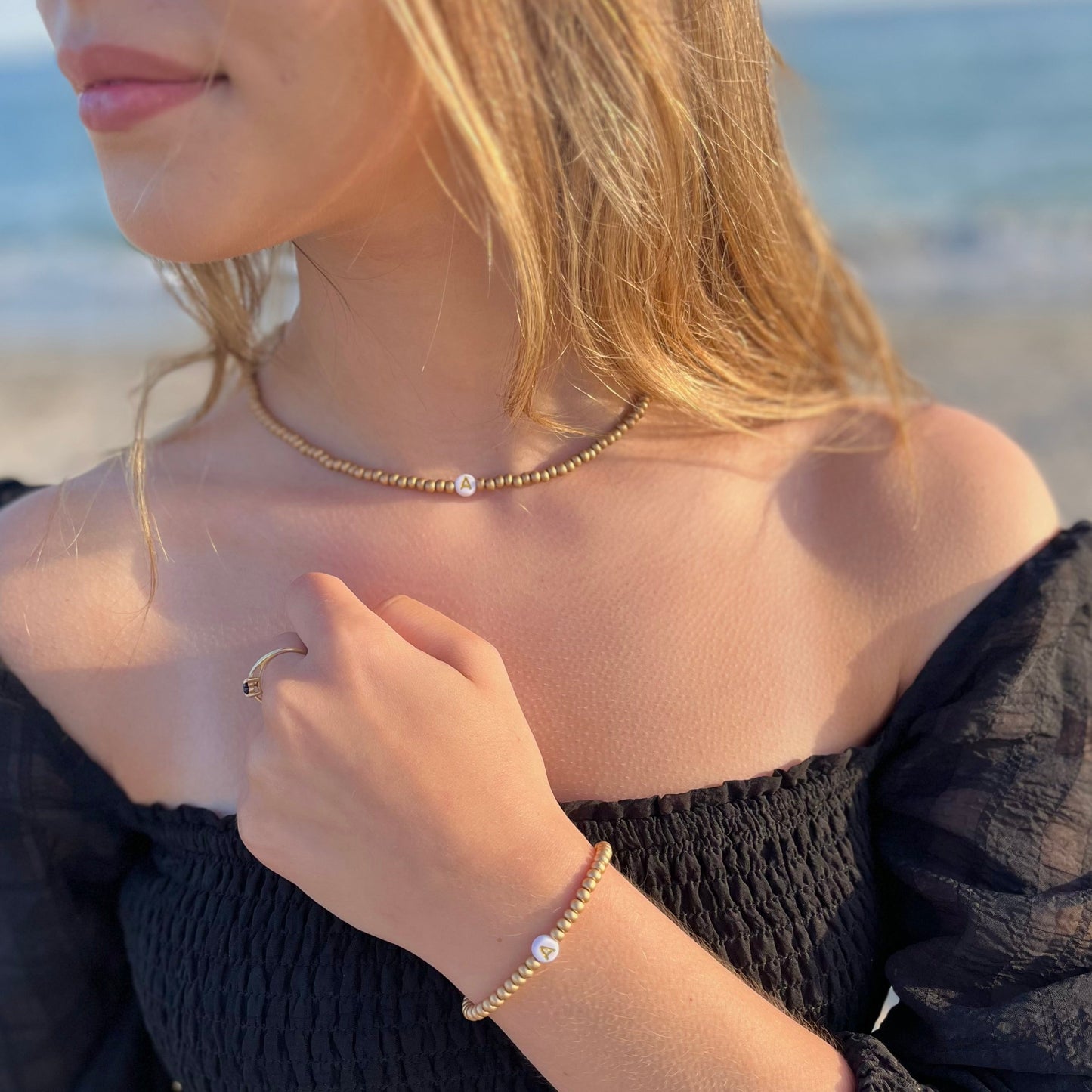 Gold Accent Initial Necklace
