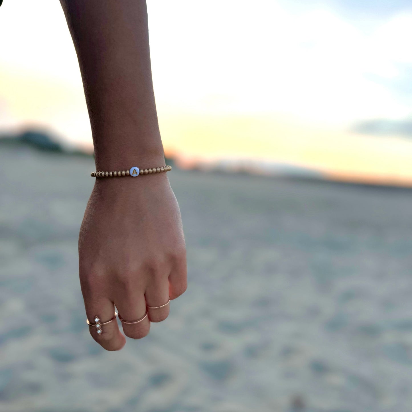 Custom Gold Letter Bracelets