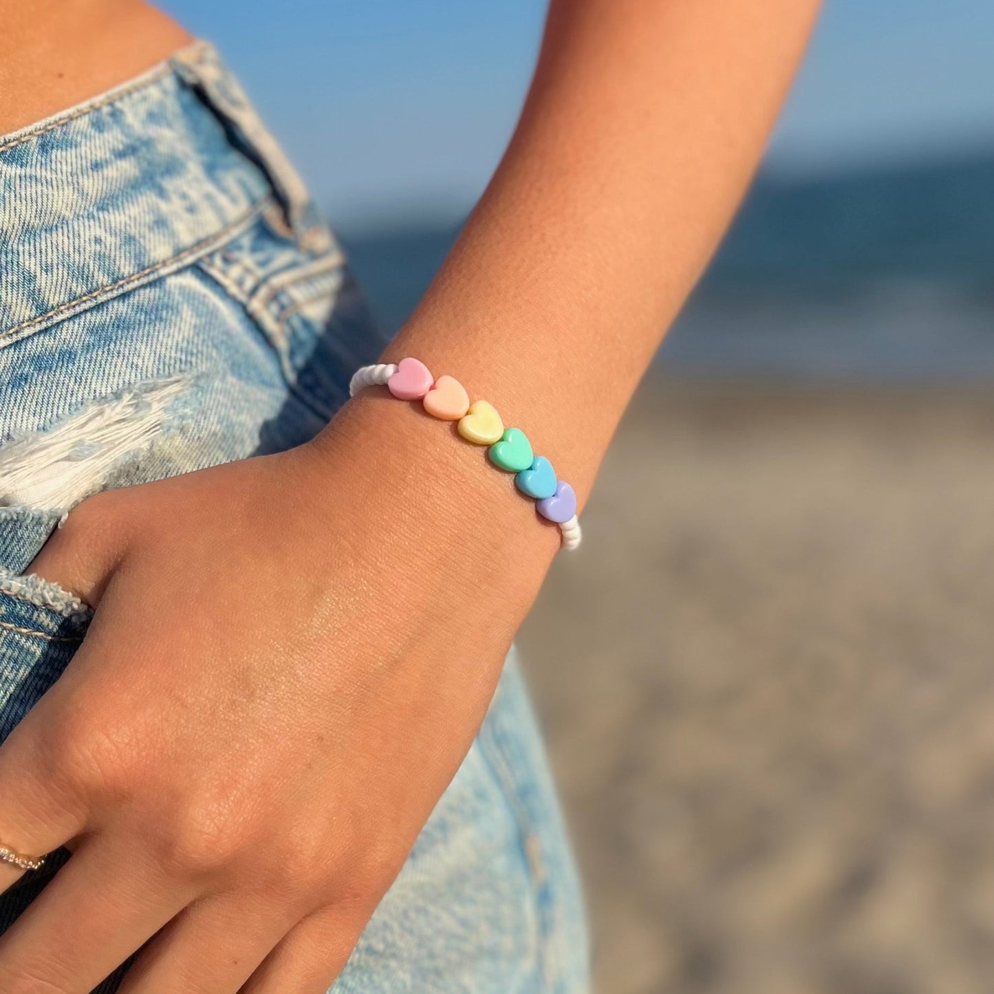 Rainbow Hearts Bracelet